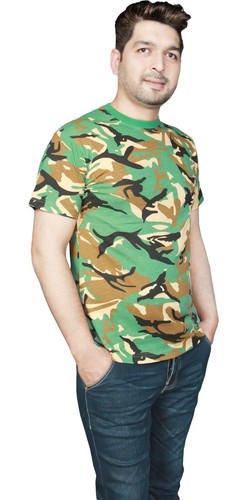 Herren-T-Shirt gestreift Camouflage Rundhals Kurzarm Oberteil UK Übergrößen S-2XL - Bild 2 von 5