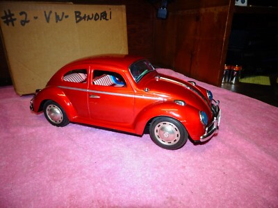 BANDAI VW VOLKSWAGEN BEETLE CAR KINGSIZE TIN BATTERY TOY JAPAN IN