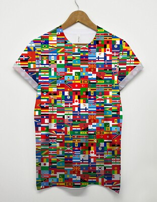 Square Flags All Over T-Shirt Flagge International Worldwide Sport Indie Hipster