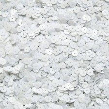 6mm Sequins White Velvet Velour Flocked Fuzzy. Made in USA