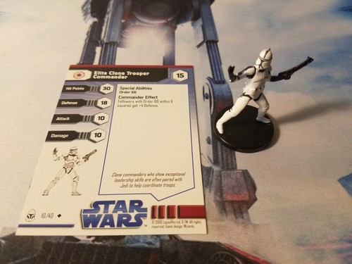 Star Wars Miniatures Clone Wars 10 Elite Clone Trooper Commander