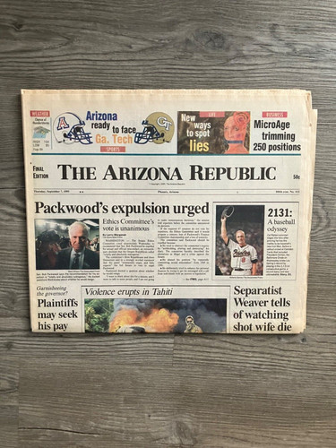 1995 AZ Republic Complete Newspaper Cal Ripken Jr 2131 Game Streak
