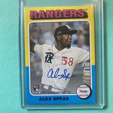 Alex Speas 2024 Topps Heritage AUTO ROA-ASP Rangers Rookie RC