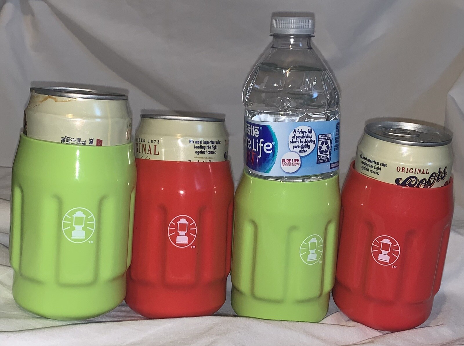 Coleman Koozie Insulated Can/Bottle Lantern Logo Pop Beer Holders, Set
