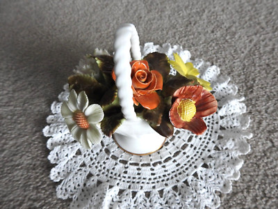 Vintage Royal Adderley Bone China Floral Bouquet in a Basket England Figurine