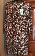 MICHAEL Michael Kors Long-Sleeve Pleated print dress Large