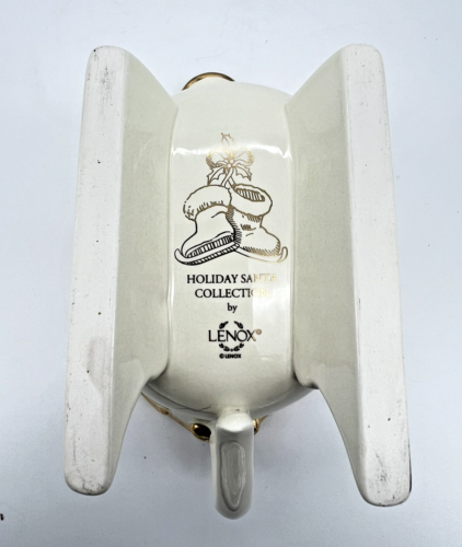 STUNNING Lenox "Holiday Santa Collection" Sleigh Creamer Only - Holly & Ribbons - Picture 6 of 6