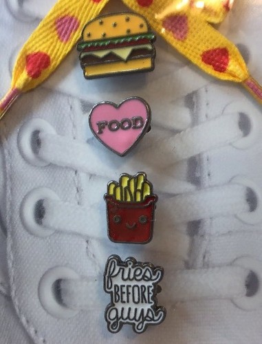Food Burgers Fries Retro Pop Cool Little Enamel Thing Shoe Lace String Charm - Picture 2 of 12