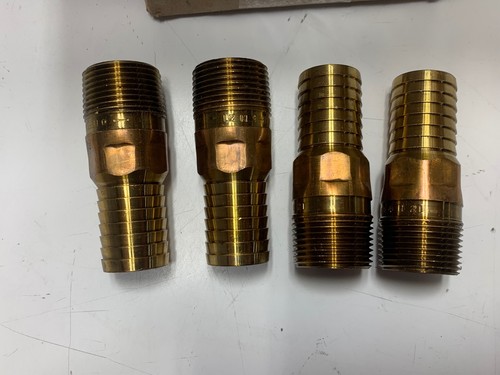 4 Pack Simmons 1" Male NPT MNPT x 1" MIP Male Insert Lead Free Red Brass Adapter