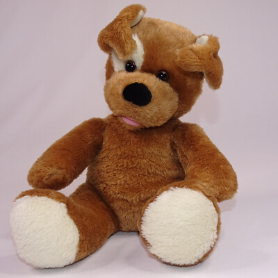 BUILD A BEAR Plush Brown Sugar Puppy Dog Off White w/Patch Eye Feet Stuffed Toy