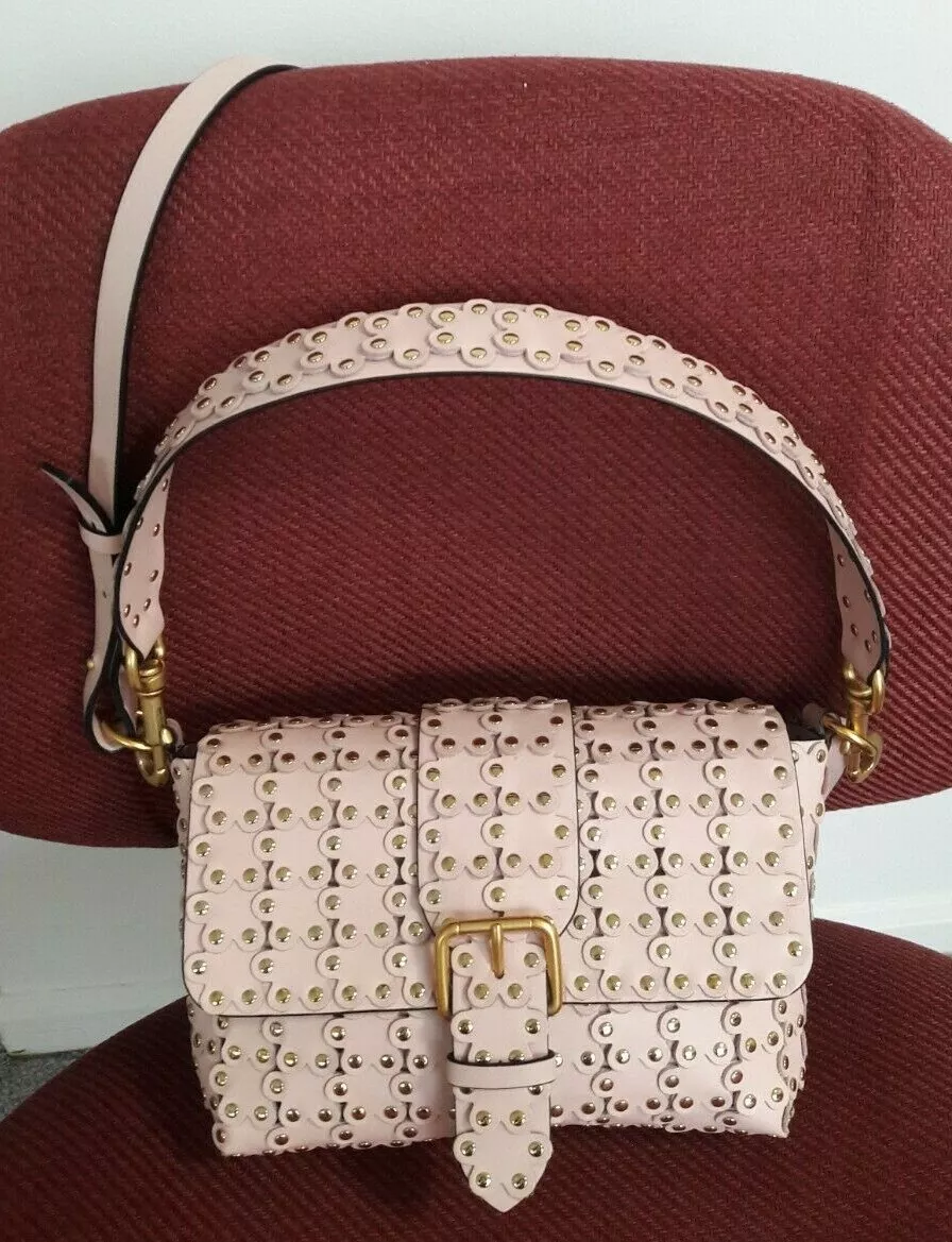 AUTH FLOWER FLORAL STUD BAG CROSSBODY PURSE_PETALO/PALE PINK $1025 | eBay