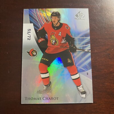 2020-21 Upper Deck SP Game Used /72 Thomas Chabot #56 Ottawa Senators