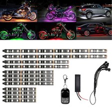 12x Motorcycle Rgb Led Neon Under Glow Lights Strip Kit For Harley Honda Suzuki