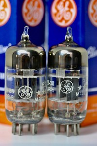 NOS GE 6201 12AT7WA ECC801S MATCHED PAIR AMPLITREX TESTED TUBES TRIPLE-MICA 1958 - Picture 11 of 17