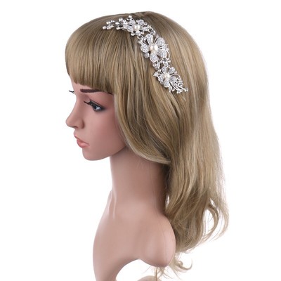 Eleganter Braut Hochzeit Haarkamm Kristall Perle Blume Haarspange Brautjungfer Kopfschmuck