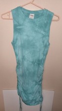 Pink Sleeveless Bodycon Dress With Ruched Sides Adjustable Sleeveless Size Small
