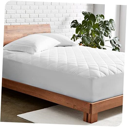 Quilted Fitted Mattress Pad (Twin Extra Long) - College Twin XL 01 - White