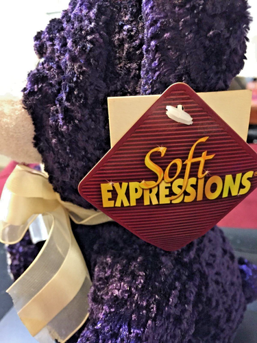 Soft Expression Collectible 2003 Edition Plush Stuffed Bear 9"H Dark Purple - Picture 6 of 19