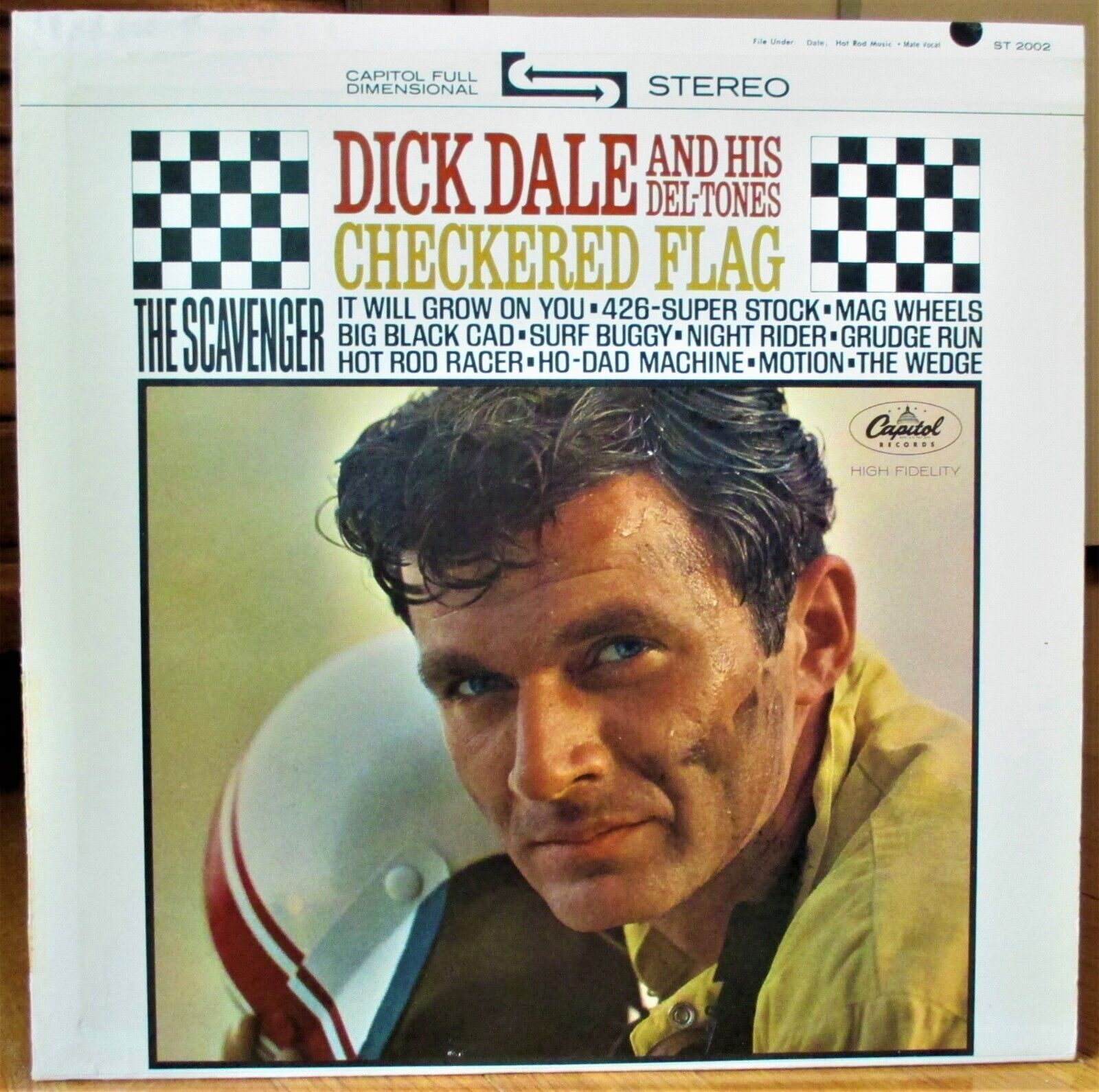 ORIG '63 Capitol STEREO LP Dick Dale And His Del-Tones Checkered Flag VG++/VG++