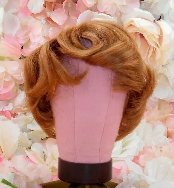VINTAGE Strawberry Blonde 10 HUMAN HAIR doll wig Cheveaux Naturals