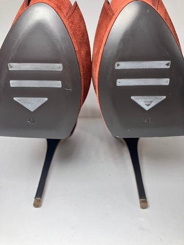 NWB Gianmarco Lorenzi Collection Red Suede Italian Platform Stiletto Pumps EU 41 - Picture 10 of 12