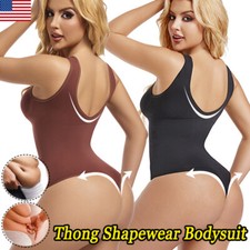 Backless Women Thong Shapewear Bodysuit Tummy Control Body Shaper Top Underwear