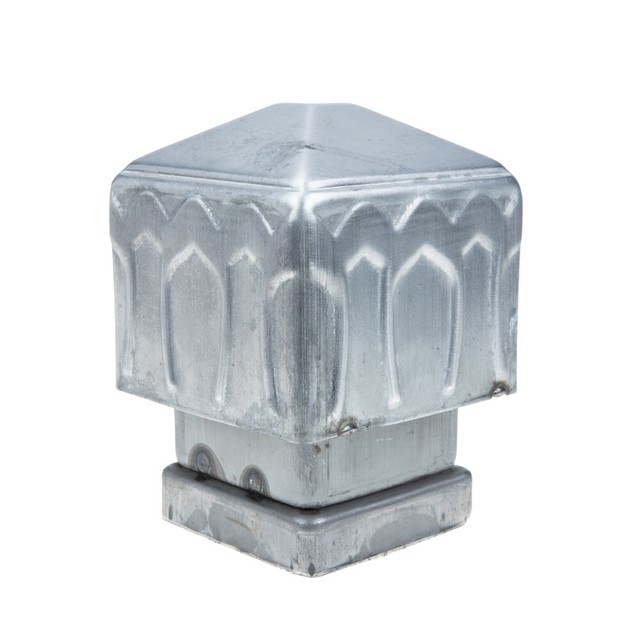 Outdoor Square Fence Post Caps Iron Column Fence Post Cover Protector Silver Outdoor Square Fence Post Caps Iron Column Fence Post Cover Protector Silver
