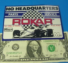 ROKAR Life-Like HO Slot Car Head Quarters Dealer WATERSLIDE WHITE DECAL Repro