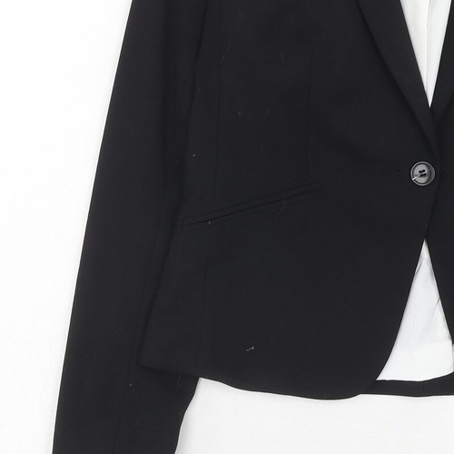 H&M Womens Black Polyester Blend Blazer Size 14 - Picture 10 of 10