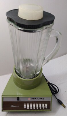 Vtg 70's Waring Solid State Blender Avocado Green Futura 850 Model