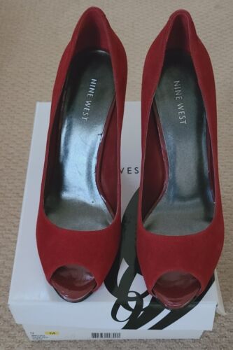 NINE WEST Dark Red Suede Shoes Size 9M - Picture 1 of 6