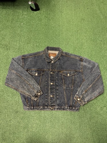 Vintage 90s Jordache Jacket Womens Large Blue Jean Denim Cropped Trucker MARKED