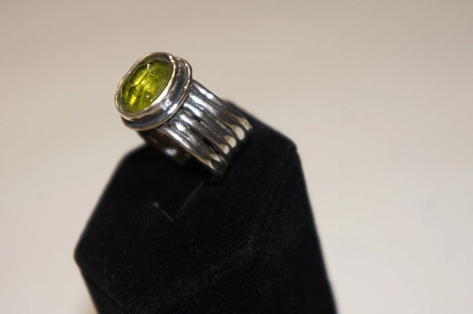 Anillo de plata de ley de vidrio verde Silpada talla 7 R1463 ¡Hermoso! Foto 2 de 4