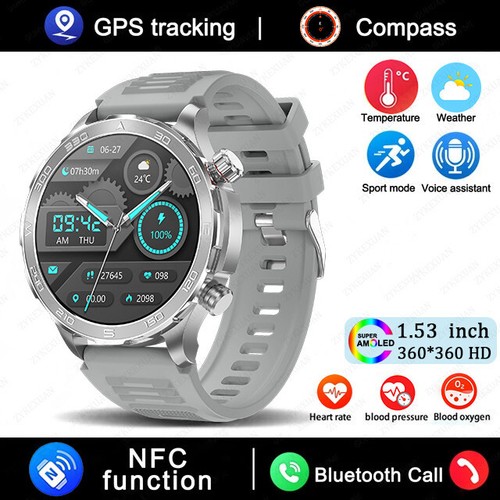 2024 New Bluetooth Call Smart Watch Men For Huawei AMOLED HD Large Screen Heart - Zdjęcie 42 z 42
