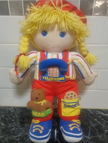 Muñeco de peluche Amtoy juguete Teach Me juguete de aprendizaje American Greeing 18" vintage 1984 - Imagen 5 de 20