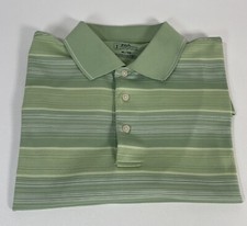 PGA TOUR Men's XL Green Striped Golf Polo Shirt, Performance Wear