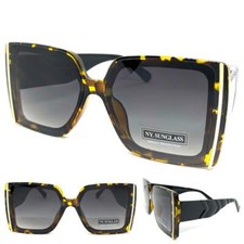 Oversized Classy Elegant Retro Style SUN GLASSES Large Big Square Tortoise Frame