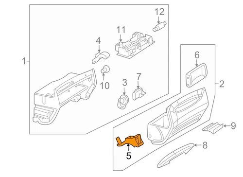 NEW MB CLK C209 GLOVE BOX COMPARMENT LATCH HANDLE LHD A2096800184 ORIGINAL - Imagen 9 de 11