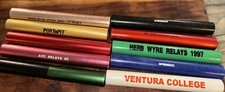 10 Relay Track Batons 6 Aluminum  4 Plastic Collectible Herb Wyre, Ventura