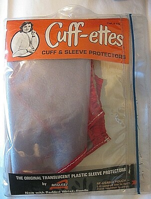 NOS NEW VINTAGE CUFF-ETTES CUFF SLEEVE PROTECTORS ORIGINAL TRANSLUCENT ANGLER S