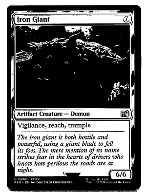 black white final fantasy mtg Magic: The Gathering Iron Giant C 0260 -