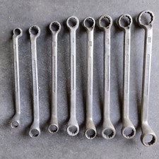 8 alte Doppel Ringschlüssel, Größe 16 bis 32, (vermutlich DDR?), Garagenfund