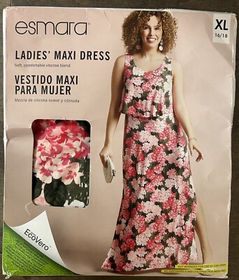 Esmara Women s Size XL Pink Floral Maxi Dress New in package