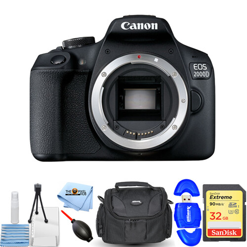 Canon EOS 2000D / Rebel T7 DSLR Kamera (Nur Gehäuse) Starter 32GB Bundle - Bild 1 von 4