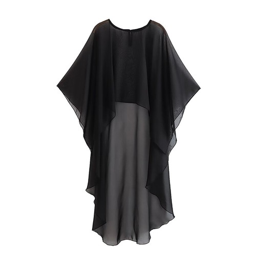 Giacca mantello estiva poncho tulle donna tunica sciolta top vacanze asimmetrici - Foto 4 di 14