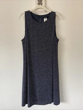 MSK Women's Sleeveless Navy Glitter Shift Dress Lightweight Keyhole Back Size XL