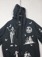 The Nightmare Before Christmas Jack Skellington Full Zip Up Hoodie Size Medium