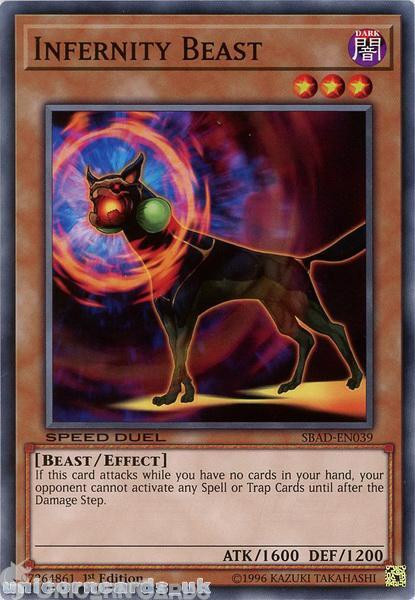 SBAD-EN039 Infernity Beast Common 1st Edition Mint YuGiOh Card