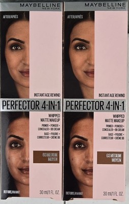 Maybelline Instant Age Rewind 4-In-1 Matte Foundation 03 Medium/Moyen, Pack of 2