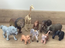 Pacchetto giocattoli figure animali zoo in plastica - 10 figurine